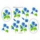 Blå blomster i oval ramme, 3D ark