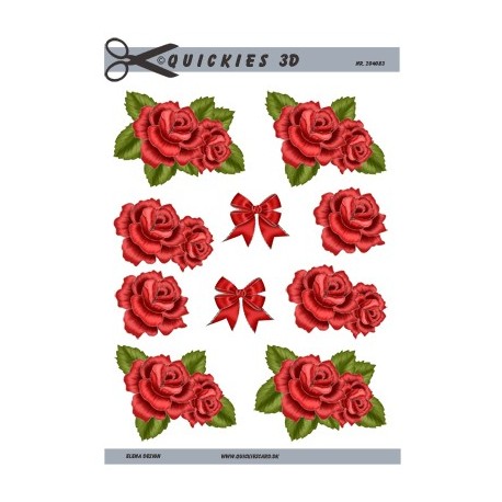 Røde roser med sløjfe, Quickies 3D ark