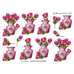 Vase med tulipaner, 3D ark