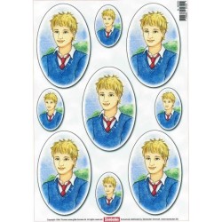 3D ark, 2 søde blomster med stribet baggrundspapir