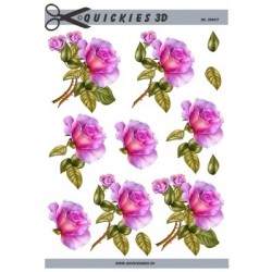 Smuk lilla rose med knop, 3D ark