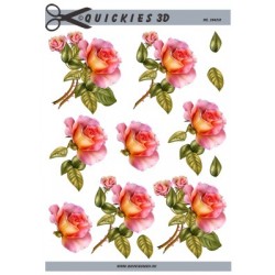 Smuk lyserød rose med knop, 3D ark