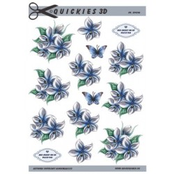 Flot blå blomst, 3D ark