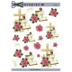 Kors med lyserød blomst og tekst på blok, Quickies 3D ark
