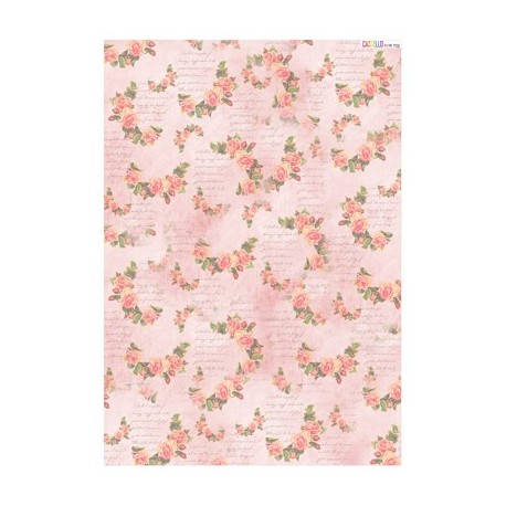 Blomsterranker på lyserød baggrund, Castello papir