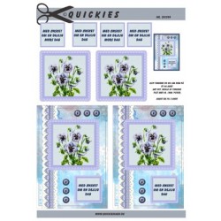 Stedmoderblomster i buket, Quickies card