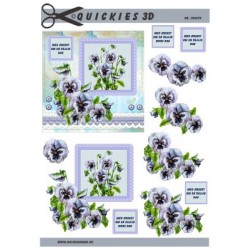 Stedmoderblomster i ramme, 3D ark