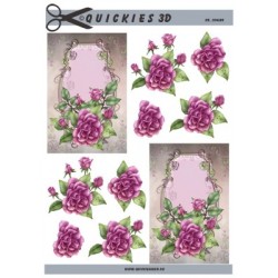 Lys baggrund med stor pink blomst, 3D ark