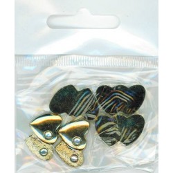 Dobbelt guld hjerter med sten, pose med 4 stk