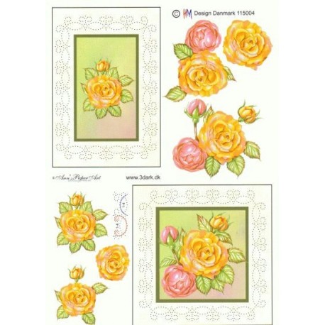 3D ark, 2 blomstermotiver 01, med symotiv