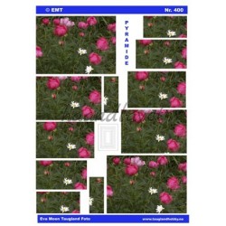 Lyserøde blomster, Pyramide 3D ark