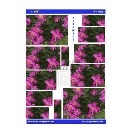 Små lyserøde blomster, Pyramide 3D ark