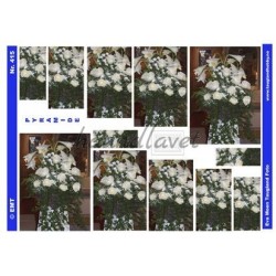 Hvide blomster i buket, Pyramide 3D ark