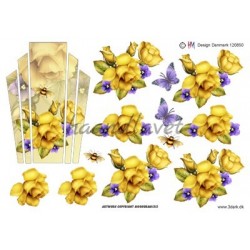 Gule roser med baggrund, 3D ark