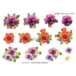 3 smukke blomsterhoveder, 3d ark