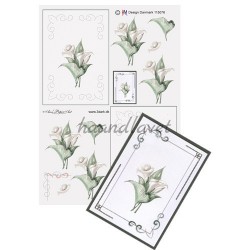 Hvid lilje og symotiv, 3D ark