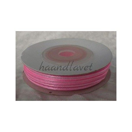 Tyndt bånd 3mm, pink/sølv