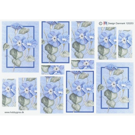 Pyramide 3D ark, sød blå/lilla blomst