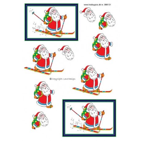 Håndlavet jule sticker med julekort og juletræer, 7 x 18cm